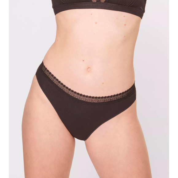 Loggi Go Ribbed Tai | Zwart | Maat: S