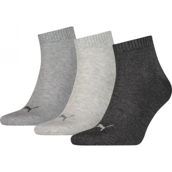 Puma Uni quarter 3-pack grey GRAU 35/38