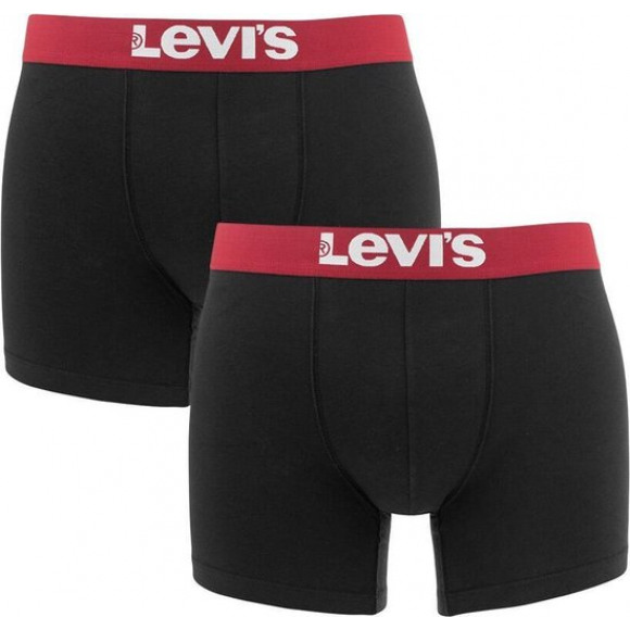 Levi&apos;s Levis Men Solid Basic Boxer 2P ZWART M