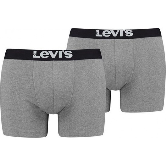 Levi&apos;s Levis Men Solid Basic Boxer 2P GRAU M