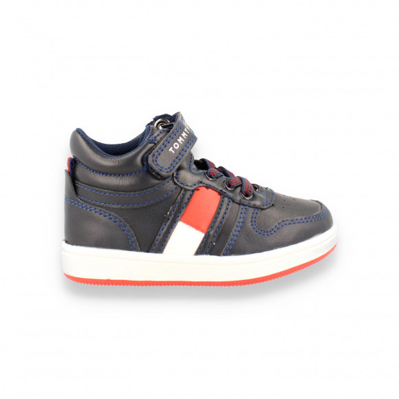 Tommy Hilfiger High top lace-up jongens sneaker BLAUW 24