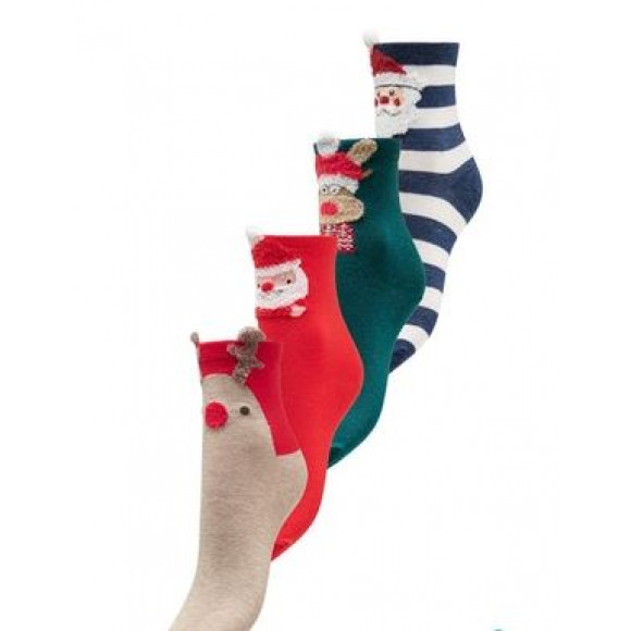 Only Xia Multi Xmas Socs 4 Pack Botanical Garden | Multicolour | Maat: 0