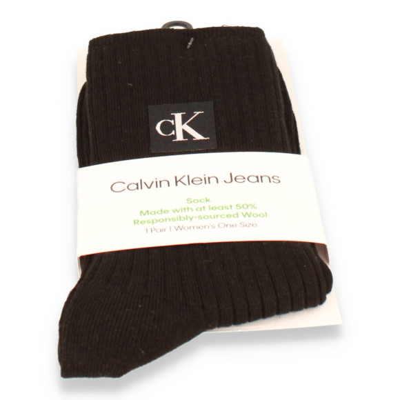 Ckj Women Sock 1p Icon Patch | Zwart | Maat: One Size