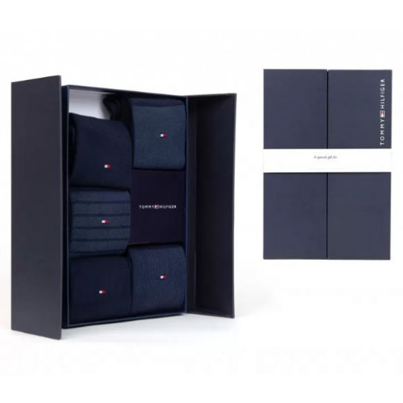 Tommy Hilfiger Men Sock 5p Giftbox Birdey | Navy | Maat: 43/46