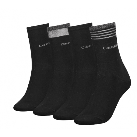 Calvin Klein Sock 4 P Lurex Holiday | Zwart | Maat: One Size