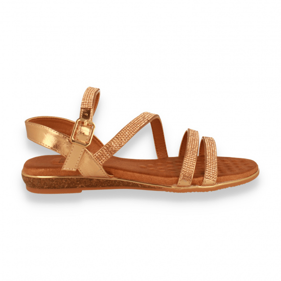 Double Heart Dames Sandaal | | Maat: 38 Rosegold