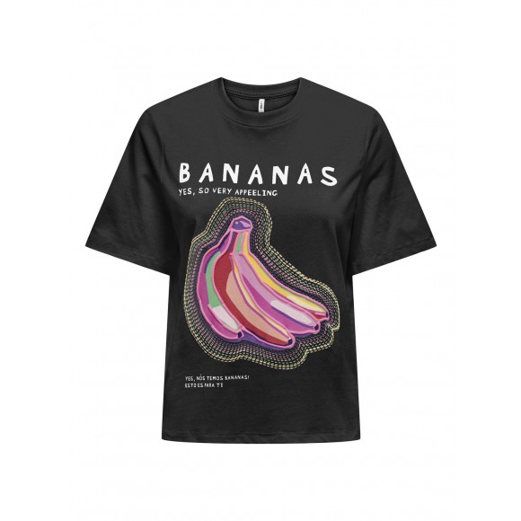 Only Blinis Life S/S Fruit Top Box Black Bananas ZWART XS