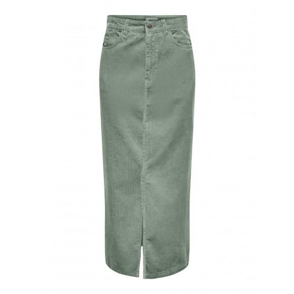 Only Onlcilla-Moxie Long Slit Cord Skirt Lily Pad GROEN XS