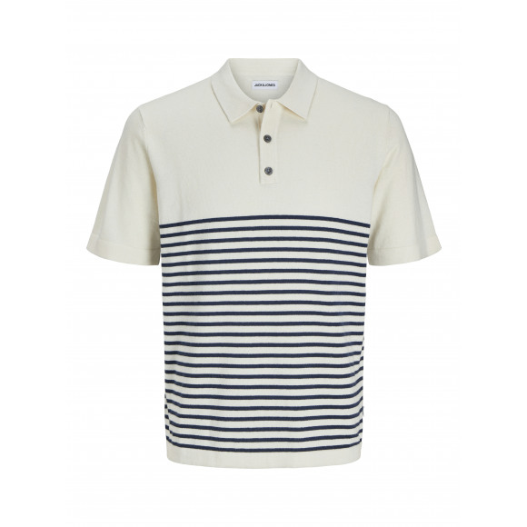 Jack & Jones Jack& Jones Jjeemi Knit Reaxed Poo Coud Dancer Stripes Navy &VerticalLine; Beige &VerticalLine; Maat: 