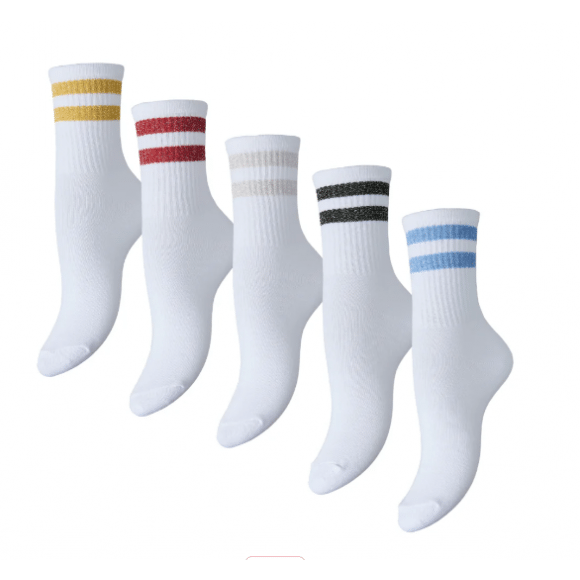 Pieces Pccally Lurex Stripes 5 Pack Socks 36/41 | Maat: One Size