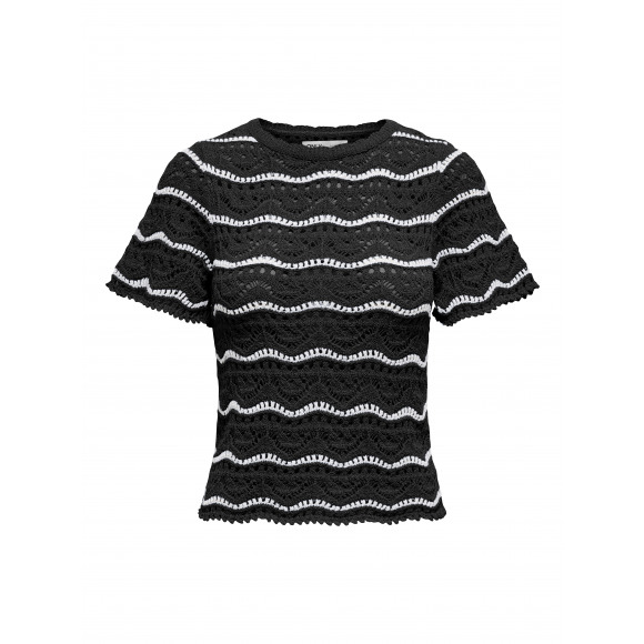 Only Ony Onannasofia Ife Ss Stripe O-neck Back Stripes Coud Dancer &VerticalLine; Zwart &VerticalLine; Maat: 