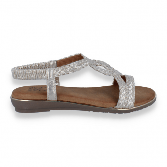 Double Heart Dames Sandaal | | Maat: 37 Goud