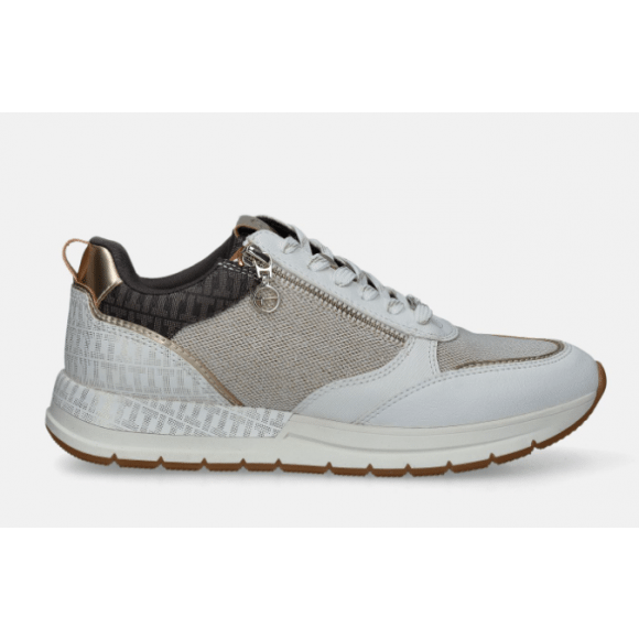 Tamaris Dames Sneaker Beige | | Maat: 41 Multicolour