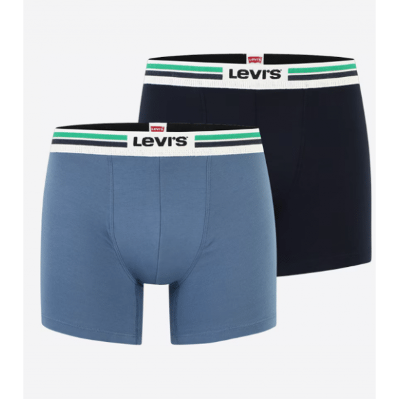 Levi's En Sprtswr Logo Boxer Brief 2P | | Maat: M Blauw