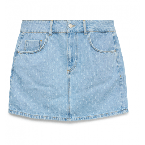Vero Moda Vmnancy Hw Mini Denim Skirt L.blue Denim | Blauw | Maat: XS