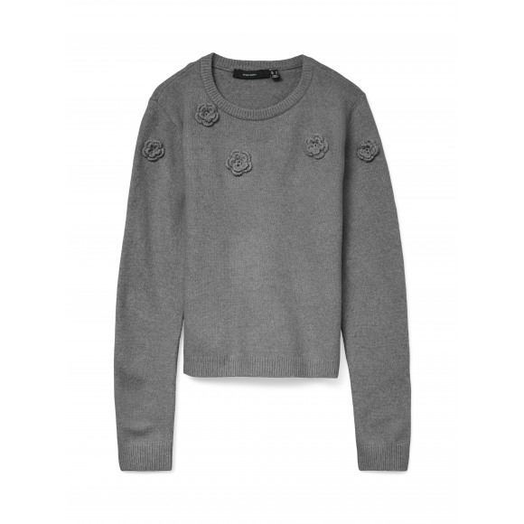 Vero Moda Vmrosa S O-neck Puover Med Grey &VerticalLine; Grau &VerticalLine; Maat: 