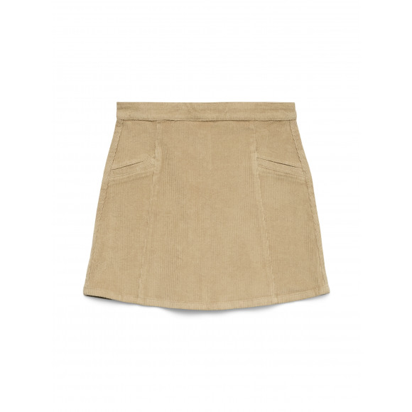 Vero Oda Vkata Hr Corduroy Pleated Skirt Silver Ink | Beige | Maat: M