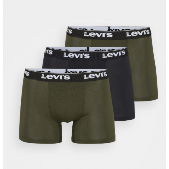 Levi's En Repeat Logo Boxer Brief 3p Khaki Cobo | Kaki | Maat: M