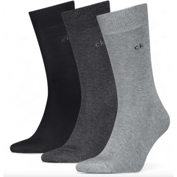 Calvin Klein Men Sock 3p Grey Melange | Grijs | Maat: 39/42