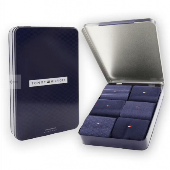 Th Men Sock 6p Tin Giftbox Birdy Navy | Blauw | Maat: 39/42