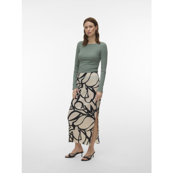 Vero Oda Valene Hw Ankle Skirt Puice Stone Black | Beige | Maat: M