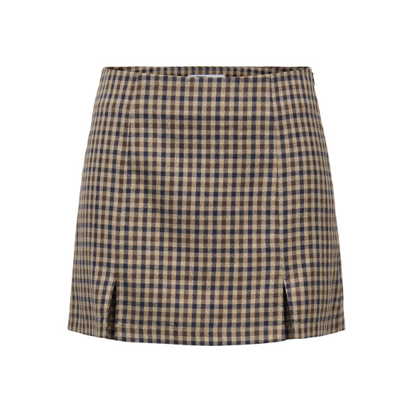 Only Onlvioletta Hw Check Slit Skirt Tobacco | Bruin | Maat: 38