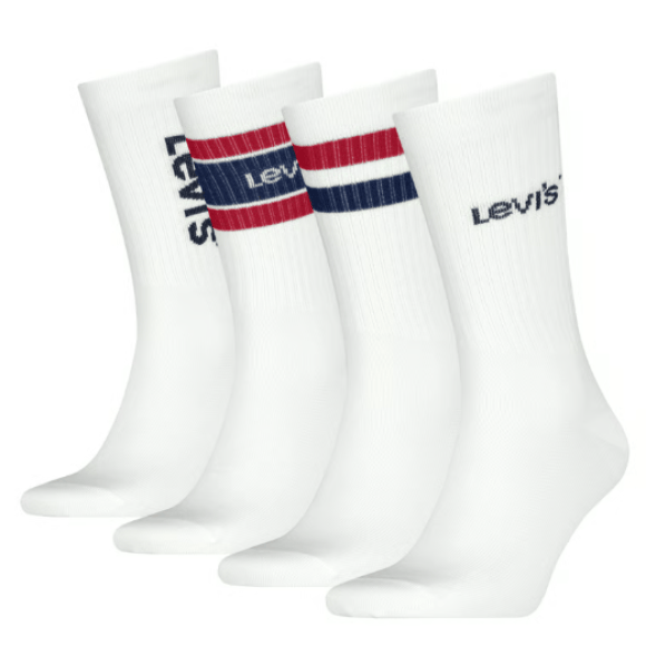 Levi's Reg Cut Sport Crew Giftbox 4 P | Wit | Maat: 43/46