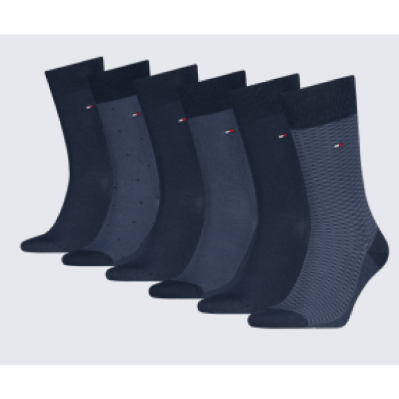 Th Men Socks 6p Tin Giftbox Birdeye Navy | Blauw | Maat: 39/42