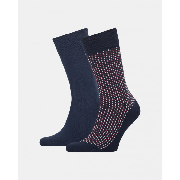 Tommy Hilfiger Men Seasonal Sock 2P Graphic BLAUW 43/46