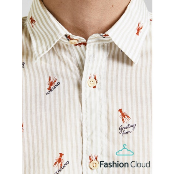 Jack & Jones Jack&Jones Aloha Aop Shirt SS Cloud Dancer WIT L