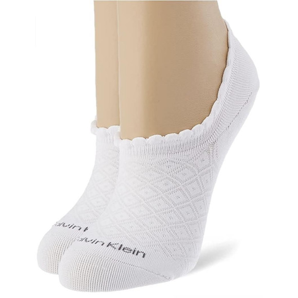 Calvin Klein Dames Footie High Cut 2-pack &VerticalLine; Wit &VerticalLine; Maat: 
