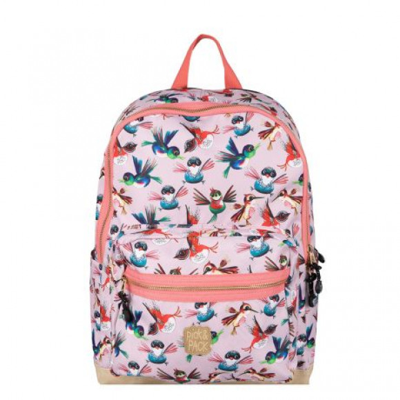 Pick & Pack Pick&Pack Rugzak Birds Backpack Soft Pink ROSE L