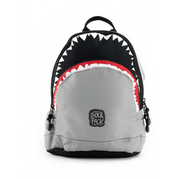 Pick & Pack Pick&Pack Rugzak Shark Shape Backpack Grey GRAU S