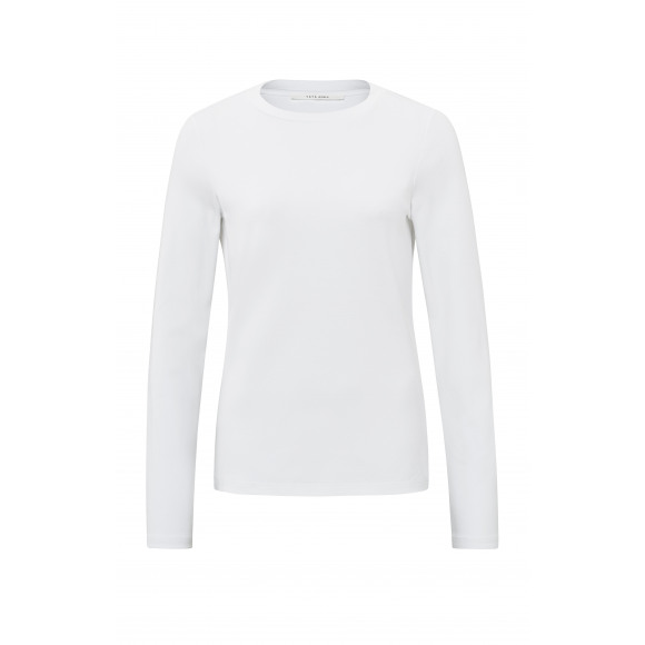 YAYA - PURE WHITE T-shirt effen lange mouwen PURE WHITE XS