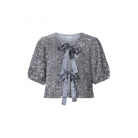 Sisters Point - Grijs Blouse strikjes glitter Grijs XS