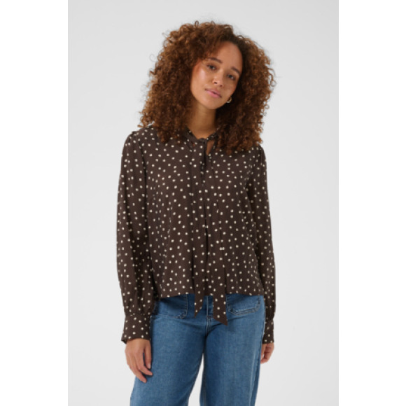 Kaffe - Coffee Bean Turtledove Dot | unisex | Blouse | Coffee Bean Turtledove Dot | 46 | regular | Kamst mode