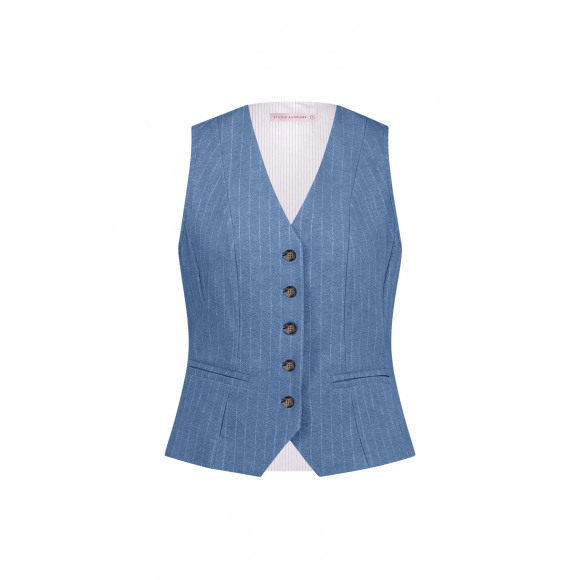 Studio Anneloes Blauw Pinstripe gilet Blauw L Maat L