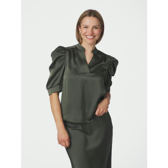 Neo noir - Groen | Blouse | Dames |Groen | Kamst mode