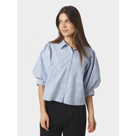 Neo noir - Licht Blauw | Blouse | Dames |Licht Blauw | Kamst mode