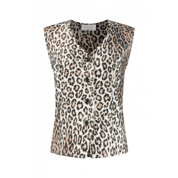 Helena Hart Beige Gilet animal Beige L Maat L