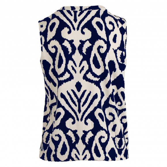 Enjoy - Blauw Blouson ml Ikat Blauw L - Maat L