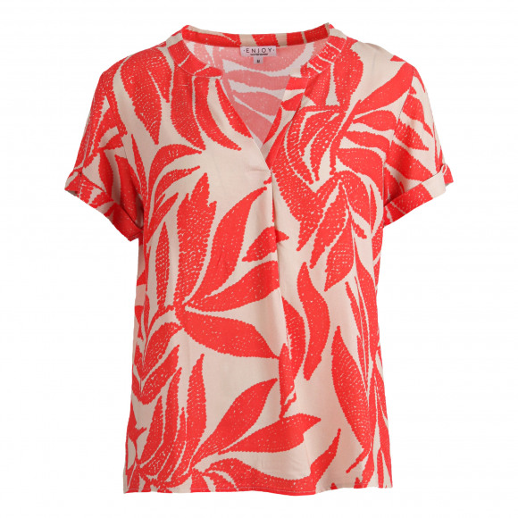 Enjoy - Oranje Blouse km aop Oranje S - Maat S