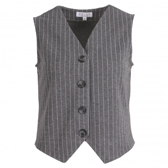 Enjoy - Grijs | Dames | Gilet | Grijs | XL | regular | Kamst mode