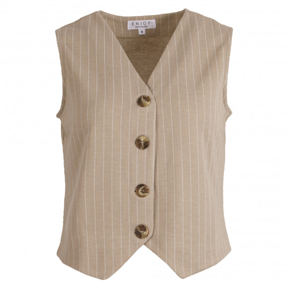 Enjoy - Beige | Dames | Gilet | Beige | M | regular | Kamst mode