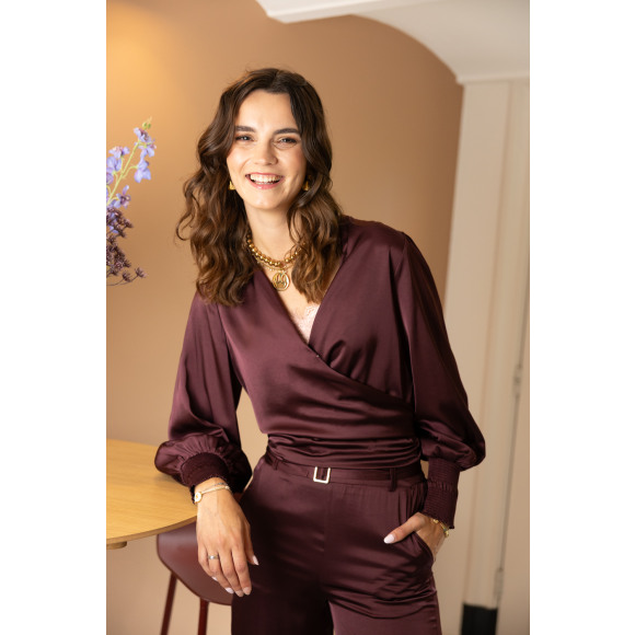Freebird - Burgundy | Dames | Blouse | burgundy | XXL | regular | Kamst mode