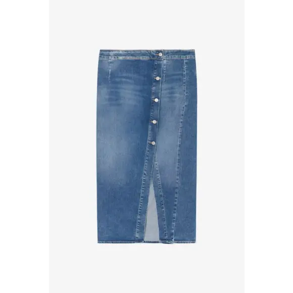 Le temps des cerises - Blauw Spijkerrok knopen Blauw 33 - Maat 33