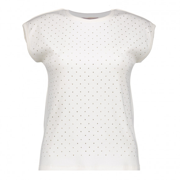 Geisha - Off-white T-shirt met strass off-white XS - Maat XS