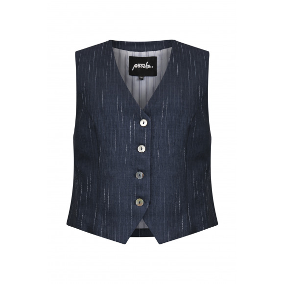 Poools - Blauw | Dames | Gilet | Blauw | 40 | regular | Kamst mode