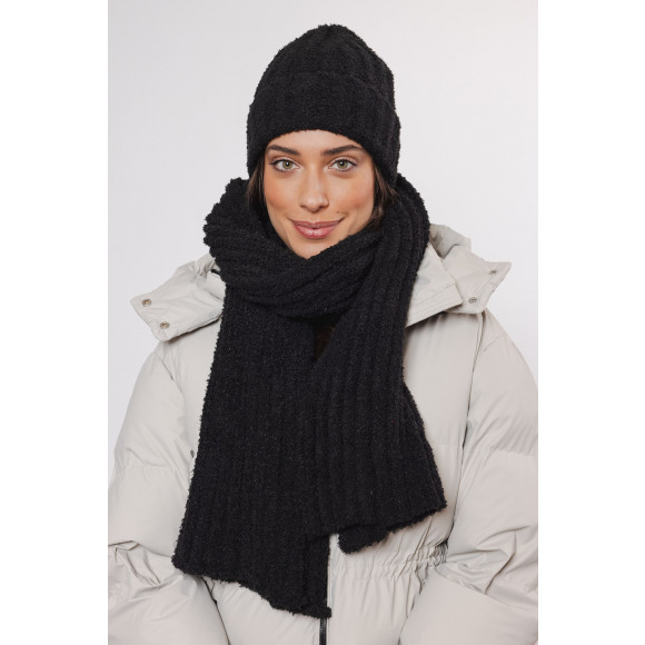Rino & Pelle - Zwart Sjaal bubbly Zwart One Size - Maat One Size