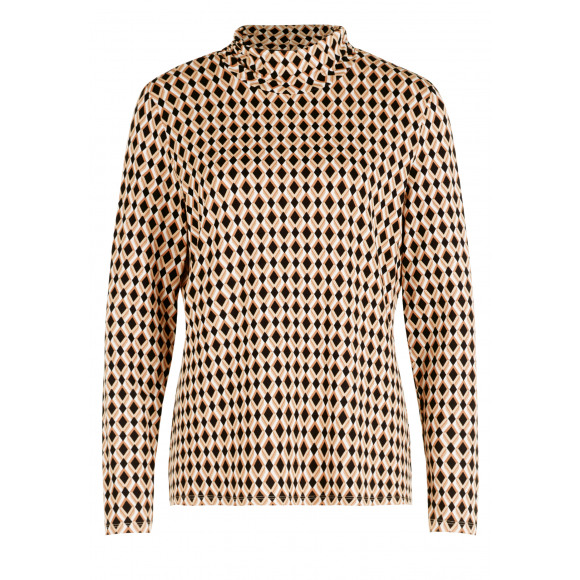 Betty Barclay - Beige Shirt col print Beige 38 - Maat 38